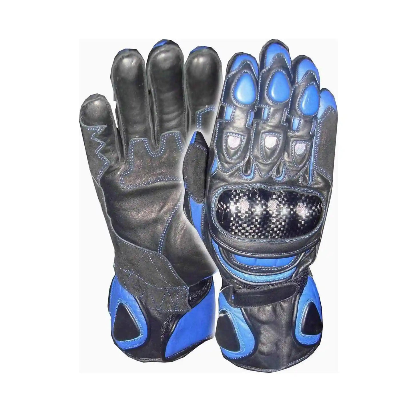 Racing-Stulpenhandschuhe aus Carbon in Blau & Schwarz für Herren