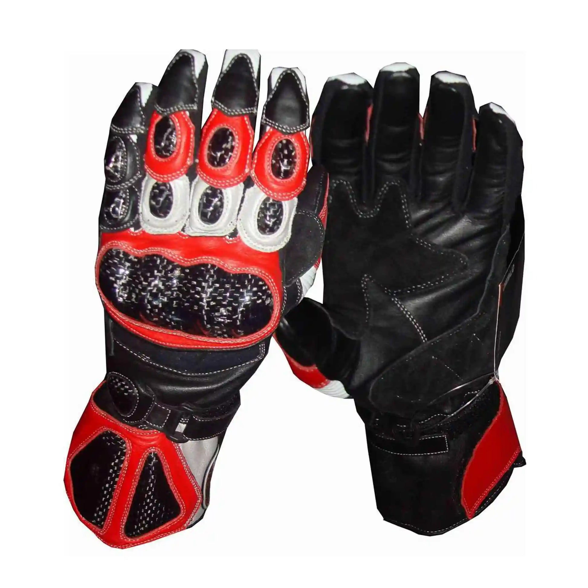 Racing-Handschuhe aus Carbon in Rot/Schwarz/Weiß für Herren