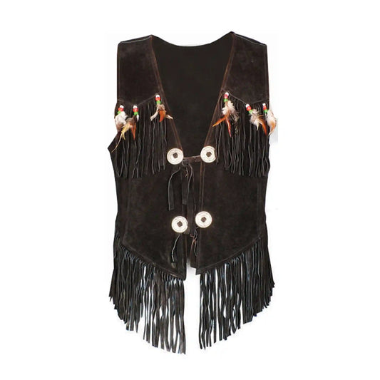 Fransen-Wildlederweste im Native-American-Stil