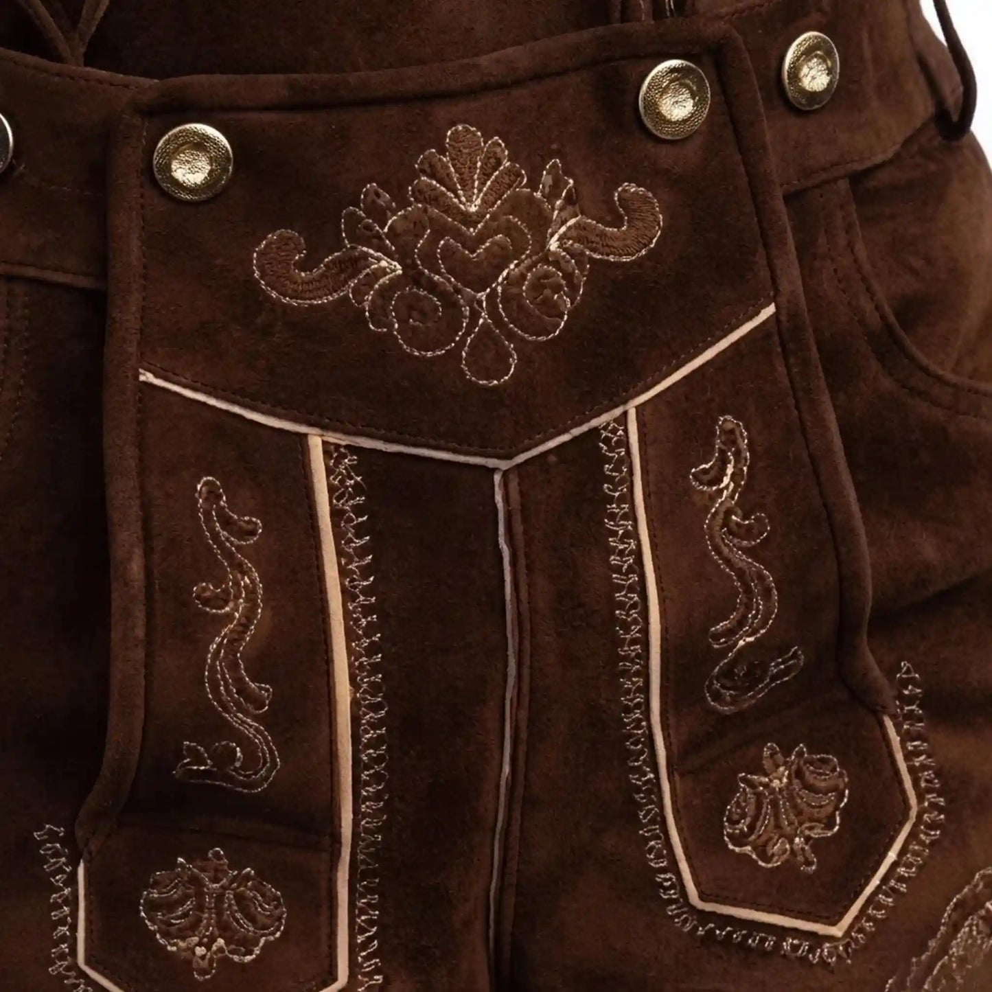 Echte Kurze Lederhose aus Rindsleder – “Bayern” dunkelbraun | Traditionelle Trachtenhose für Herren (Copy)