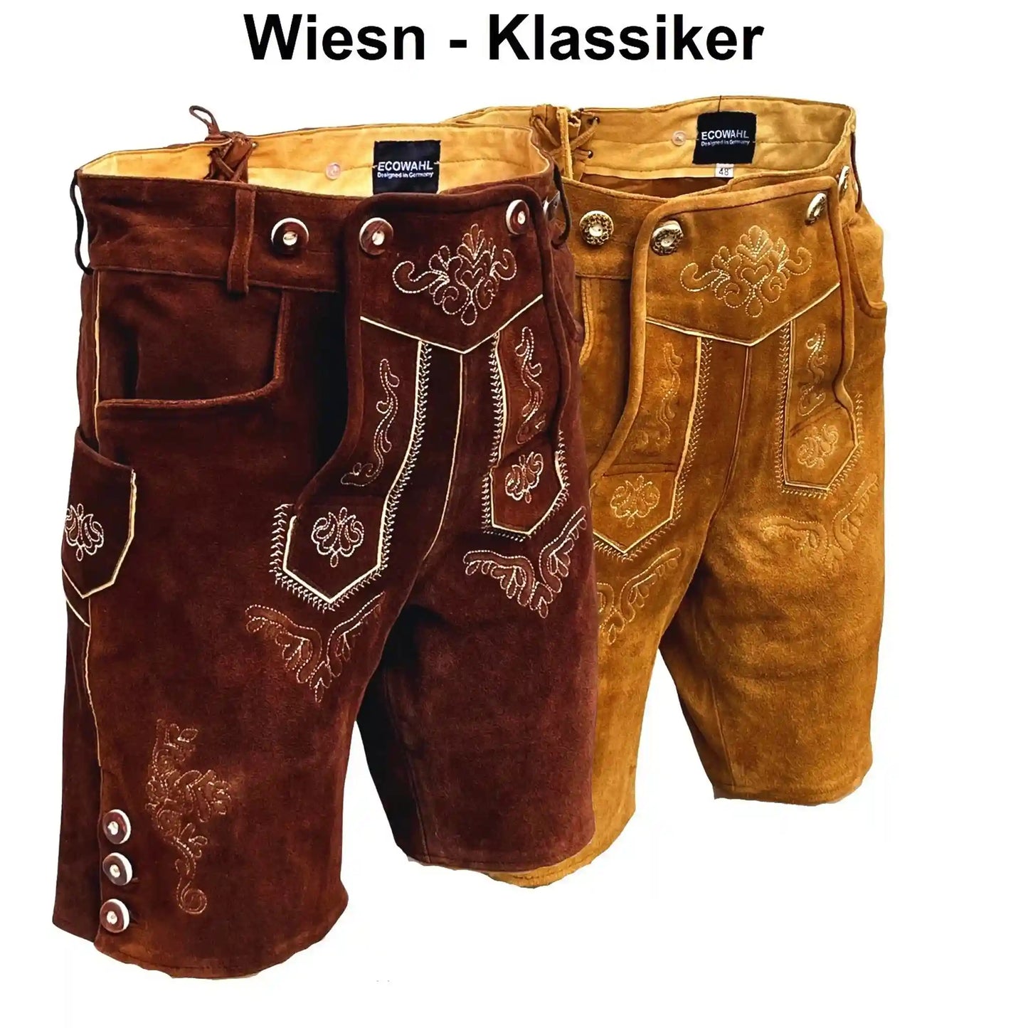Echte Kurze Lederhose aus Rindsleder – “Bayern” dunkelbraun | Traditionelle Trachtenhose für Herren (Copy)